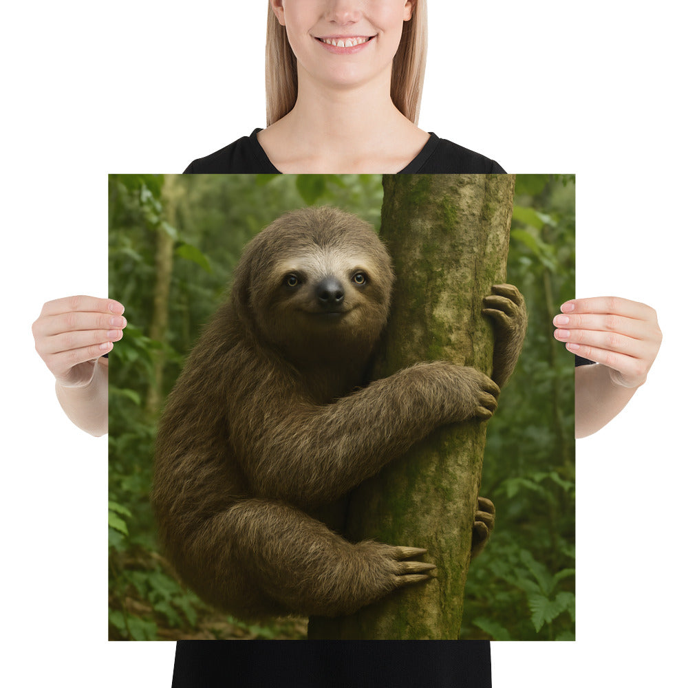 Süßes Faultiermotiv als hochwertiges Poster im modernen Illustrationsstil