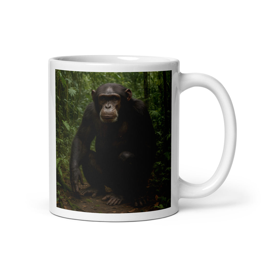 Schimpansen Tasse auf Frühstückstisch – Geschenkidee für Tierfreunde