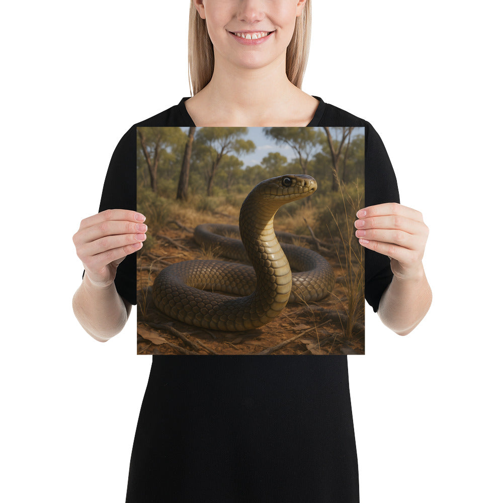 Schlangenmotiv in warmen Brauntönen – hochwertiger Reptilien Kunstdruck