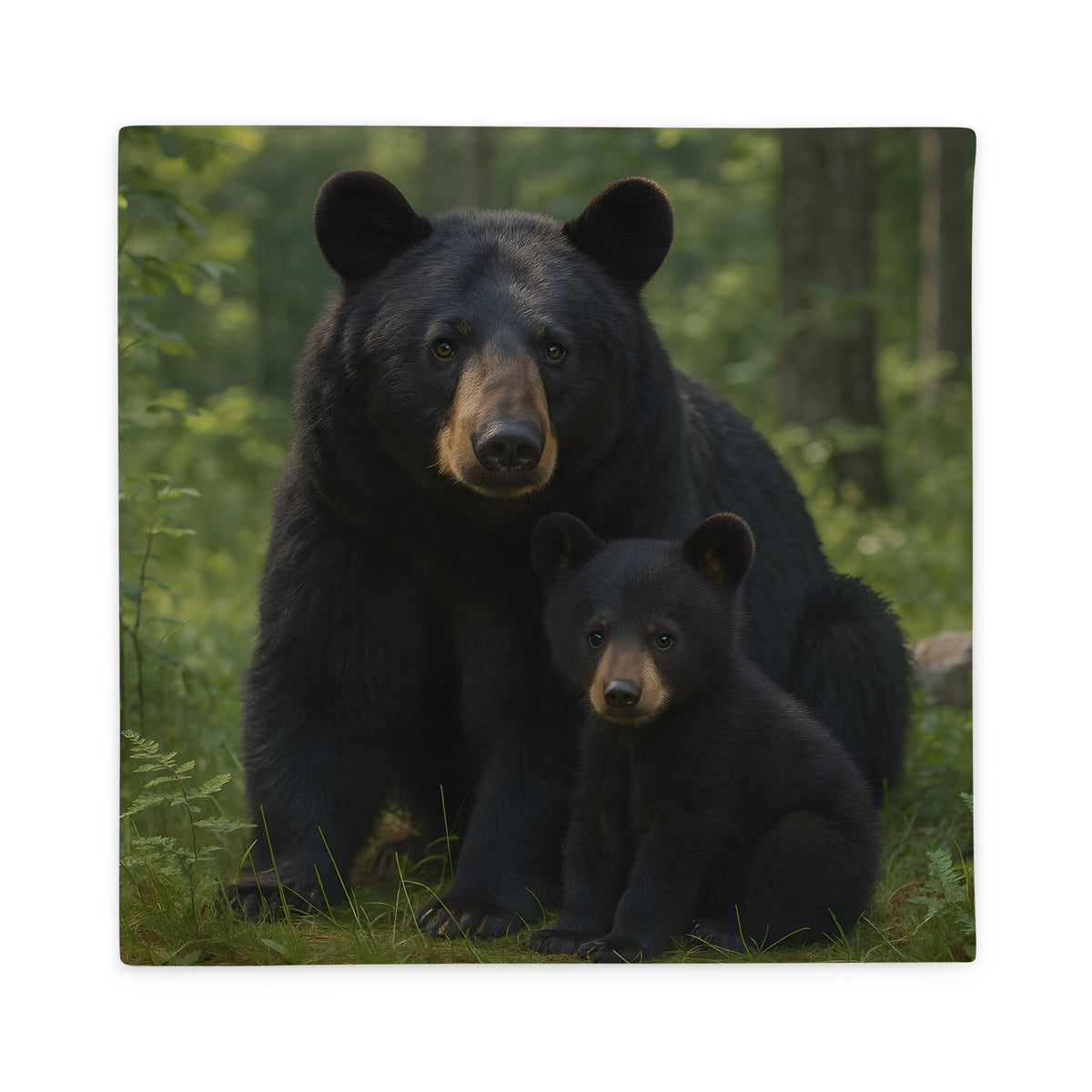 Schwarzbär Kissenbezug – Premium Polyester, waschbar & mit Reißverschluss