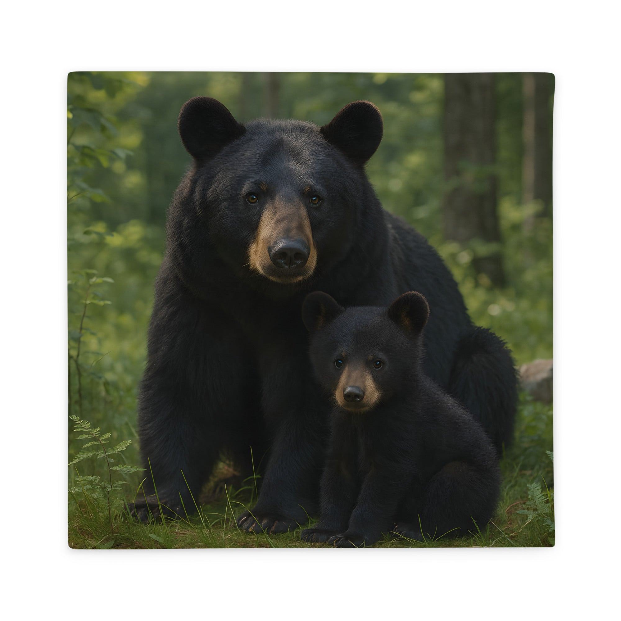 Schwarzbär Kissenbezug aus Polyester mit Tiermotiv