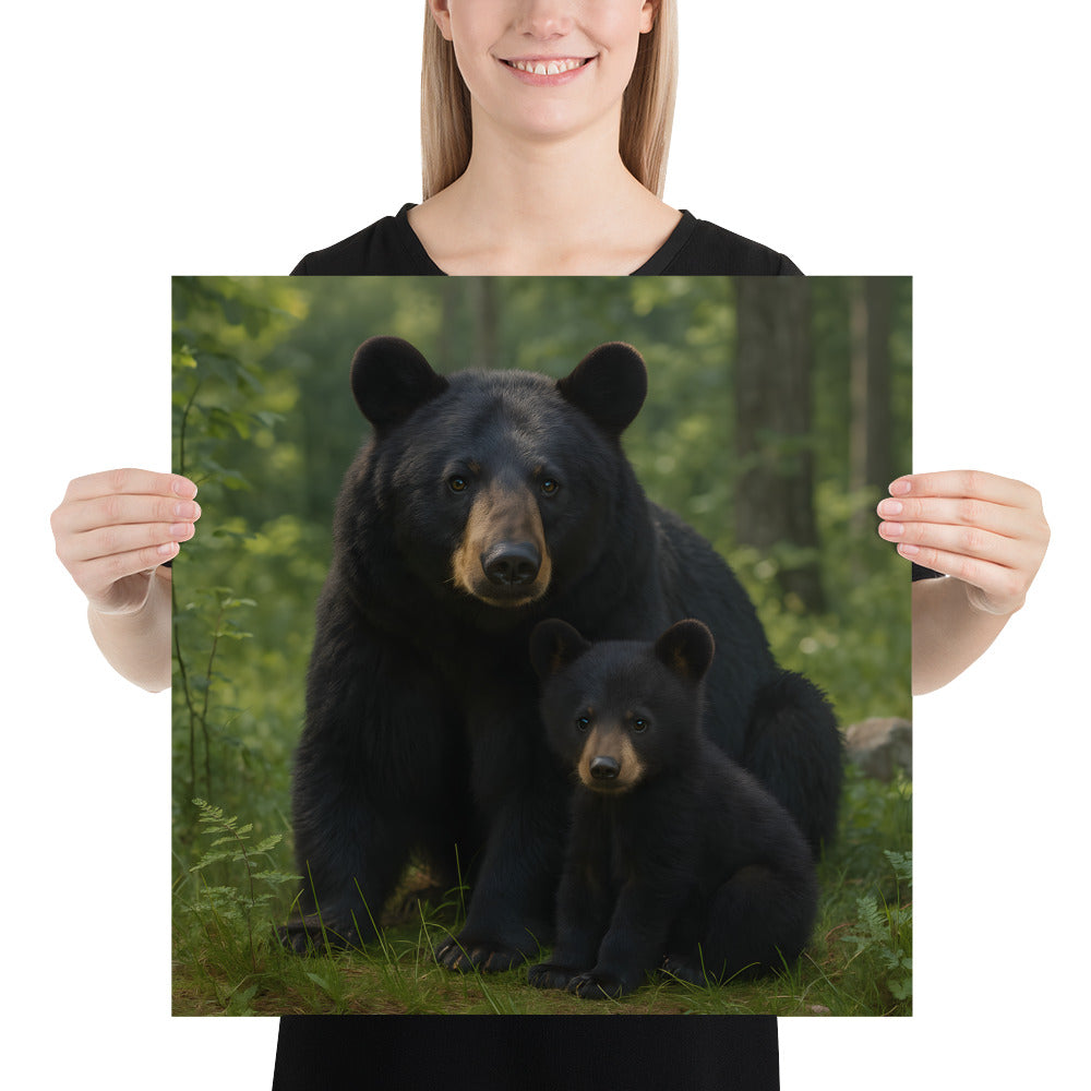 Schwarzbär in natürlicher Umgebung – hochwertiges Poster auf Premiumpapier