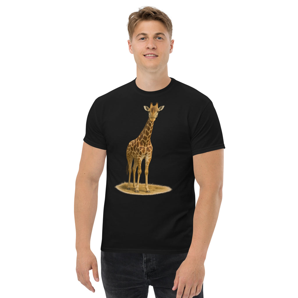 „Seitliche Ansicht des Unisex Giraffen T-Shirts“