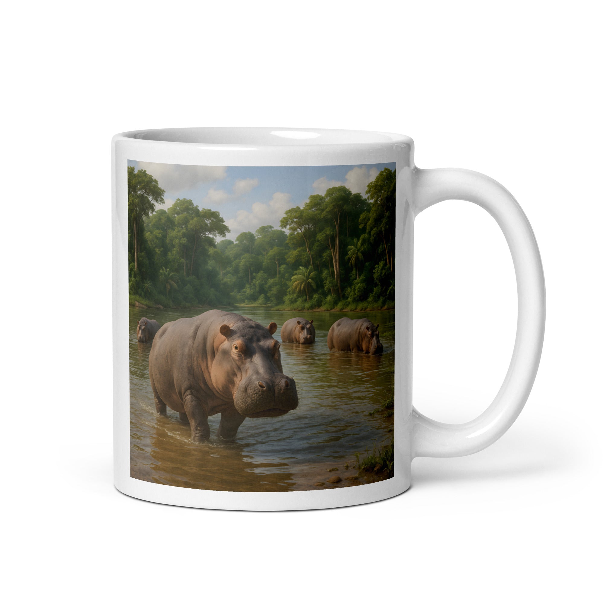 Spülmaschinenfeste Flusspferd-Kaffeetasse aus BPA-freiem Material