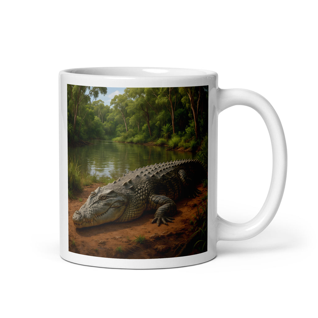 Kaffeetasse mit Krokodilmotiv aus Keramik, 11 oz, spülmaschinen- und mikrowellengeeignet