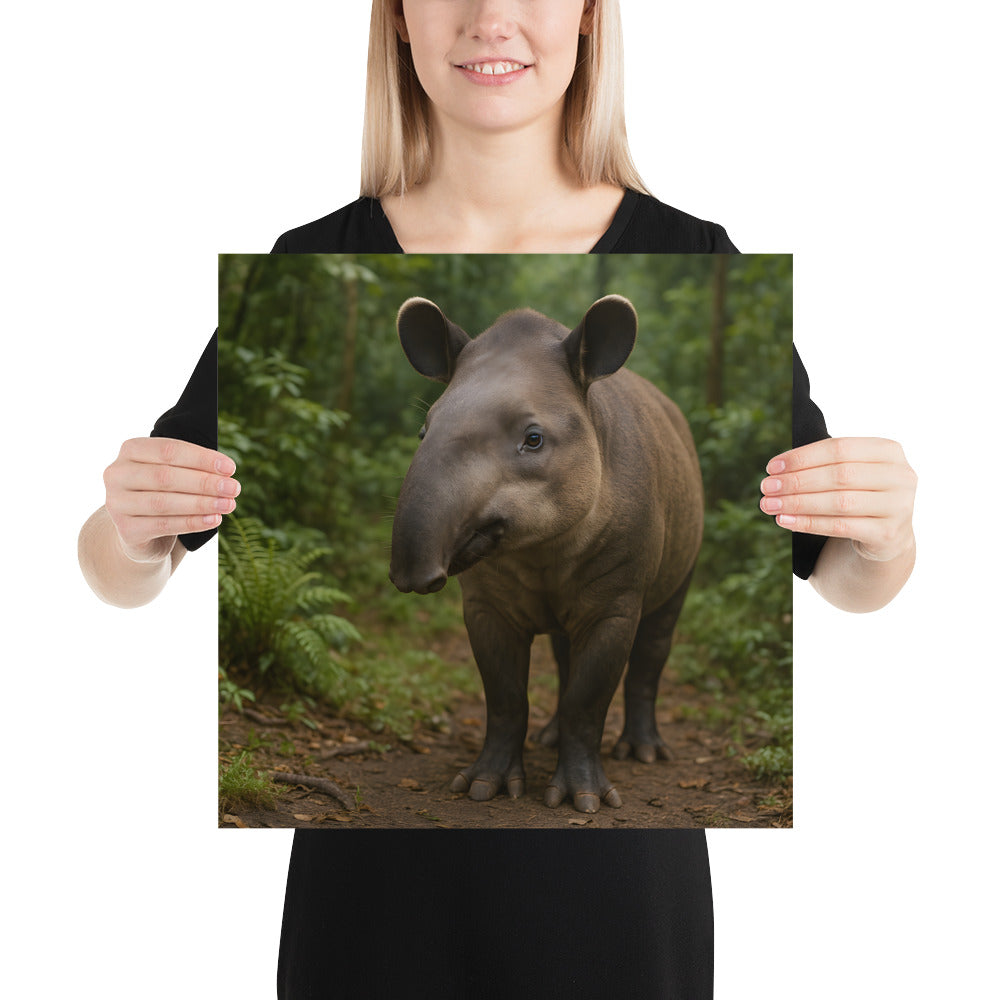 „Tapir Poster als Tierdeko im Kinderzimmer – sanftes Wildlife-Motiv“