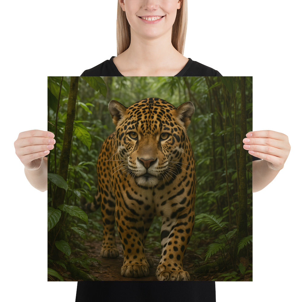 „Tiermotiv-Poster: Jaguarporträt auf Premiumpapier gedruckt“