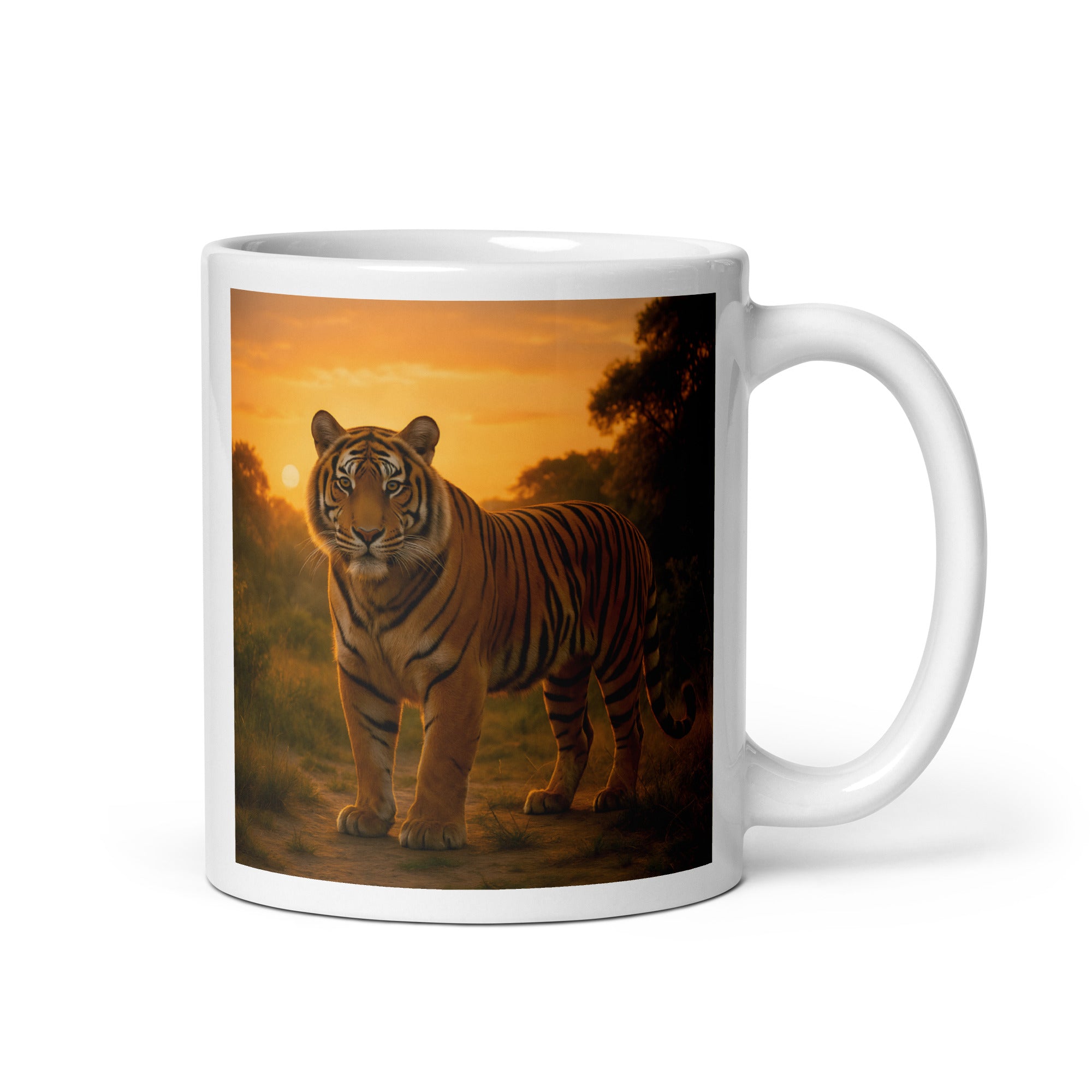 Tiger Kaffeetasse aus Keramik 11oz Vorderansicht