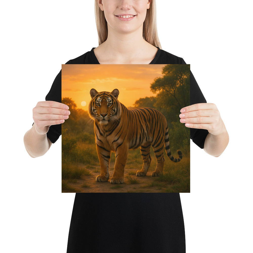 Tigerposter mit 189 g/m² Papiergewicht und scharfer Illustration