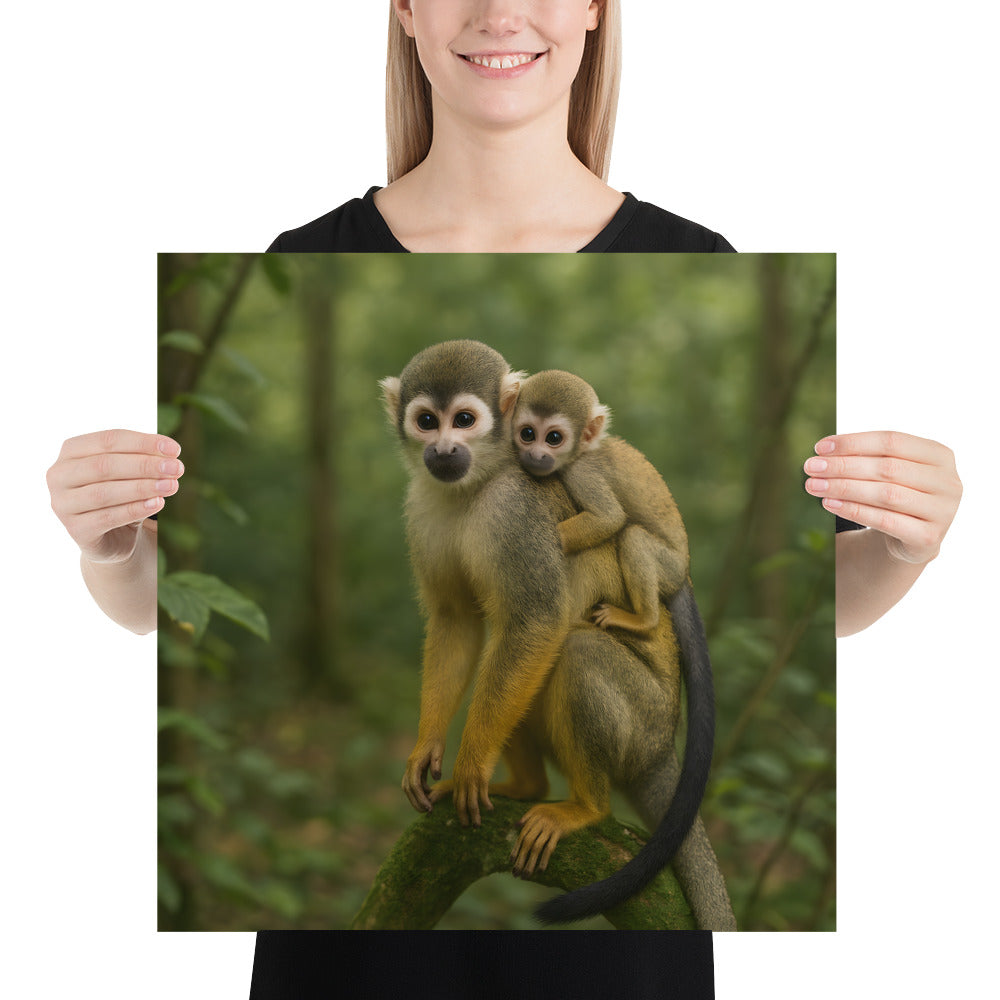 Totenkopfäffchen Poster – Hochwertiger Kunstdruck auf Premiumpapier