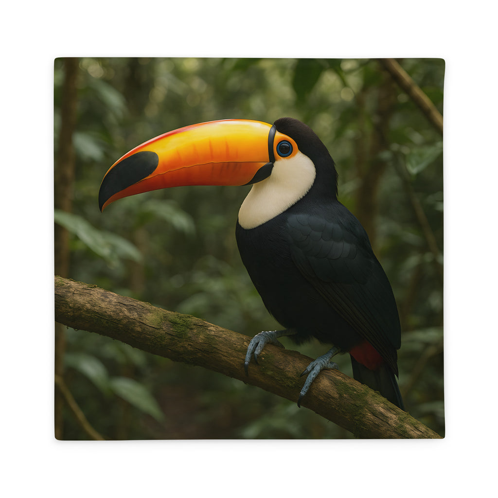 Tukan Kissenbezug Vorderseite – tropisches Design