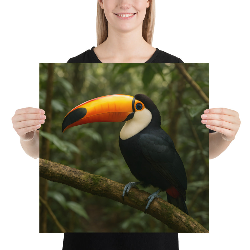 "Tukan Poster als hochwertiger Kunstdruck auf 189 g/m² Papier, farbenfrohes tropisches Design"