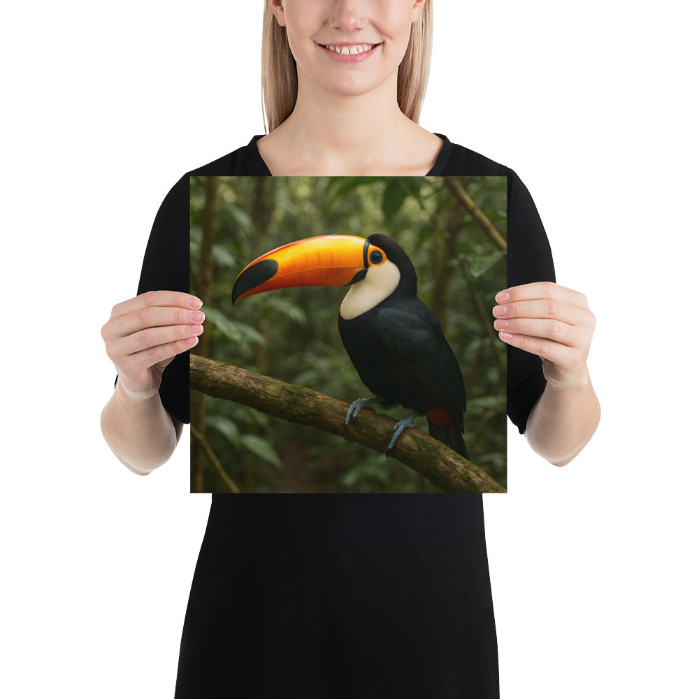 "Tukan Wandbild mit lebendigen Farben und klarer Druckqualität auf 10,3 mil Papier"