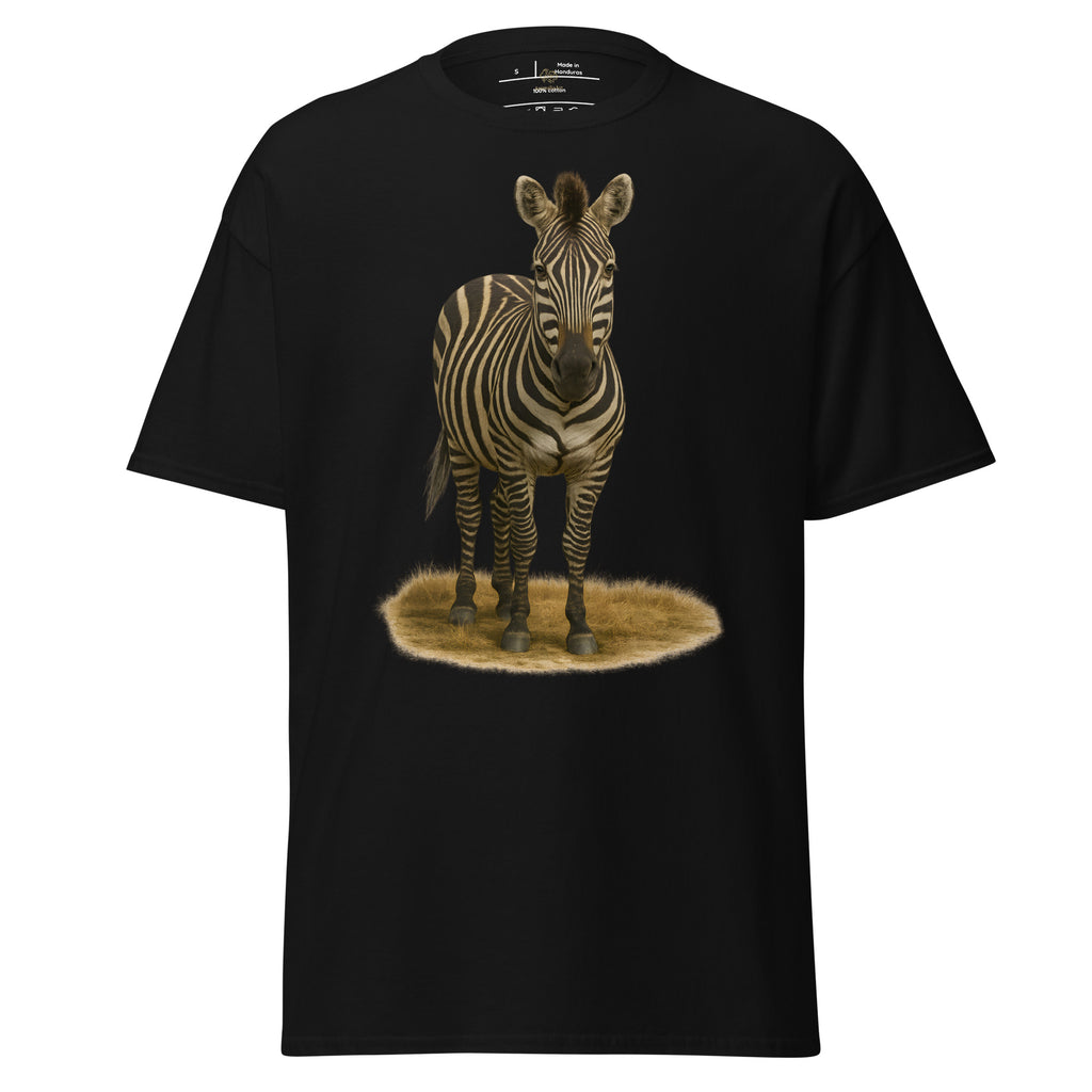 "Unisex Baumwollshirt mit modernem Zebra-Design in Schwarz-Weiß"