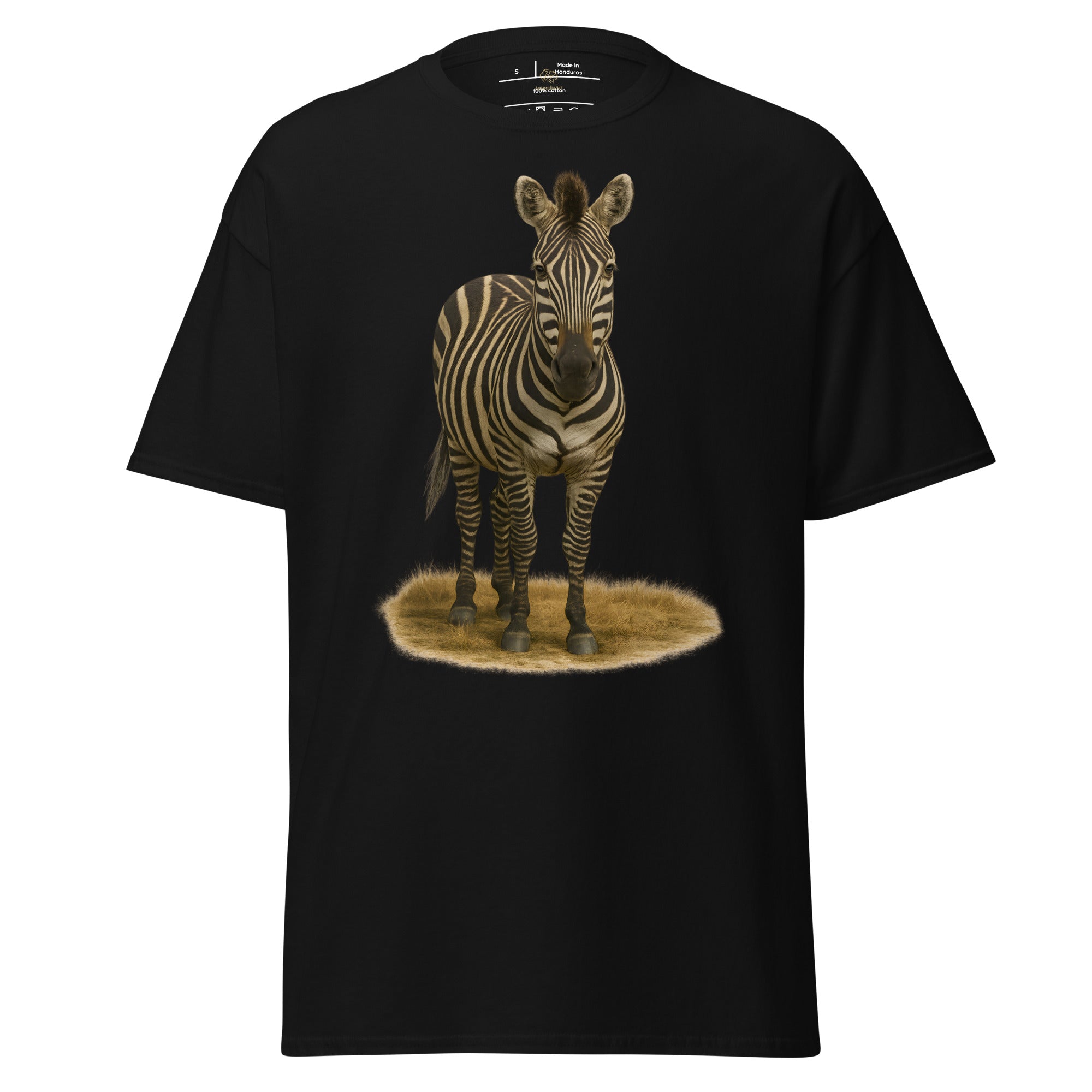 "Unisex Baumwollshirt mit modernem Zebra-Design in Schwarz-Weiß"