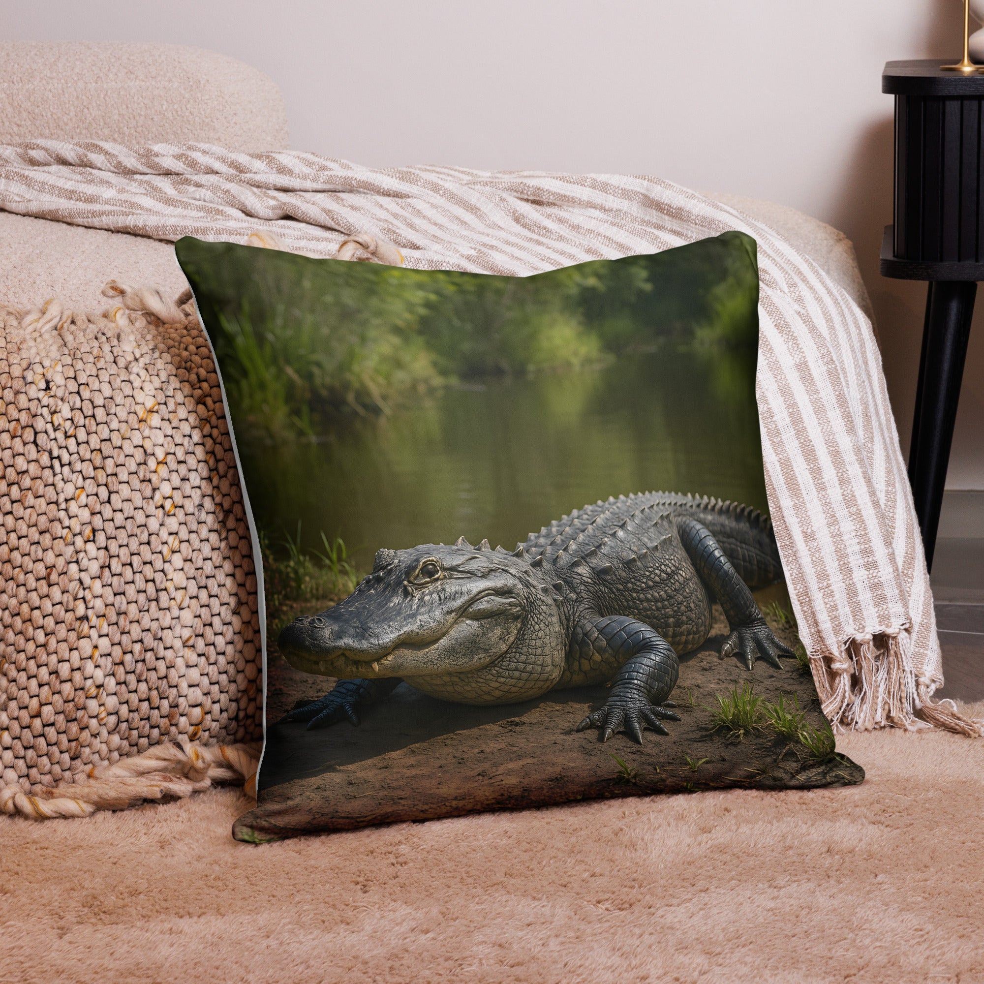 Verdeckter Reißverschluss am Alligatorkissenbezug