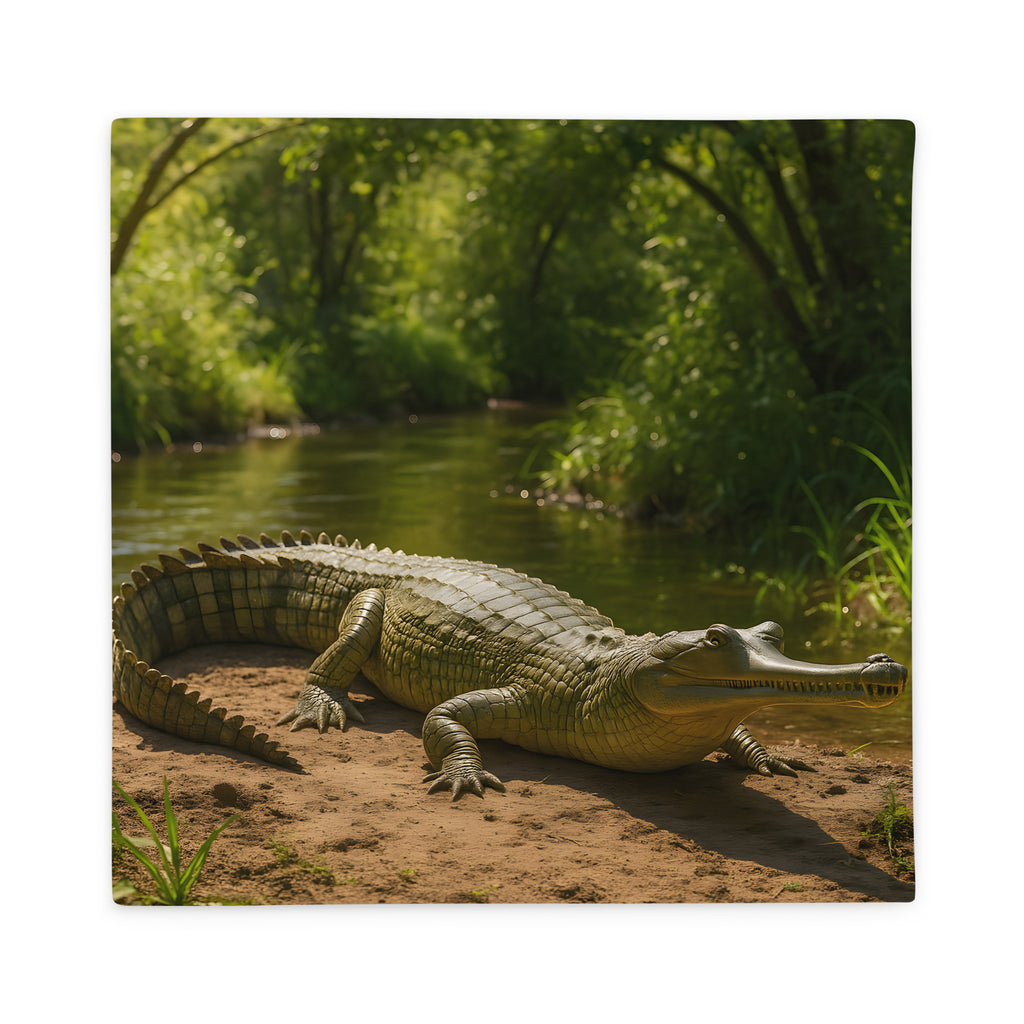 Verdeckter Reißverschluss des Gangesgavial Kissenbezugs