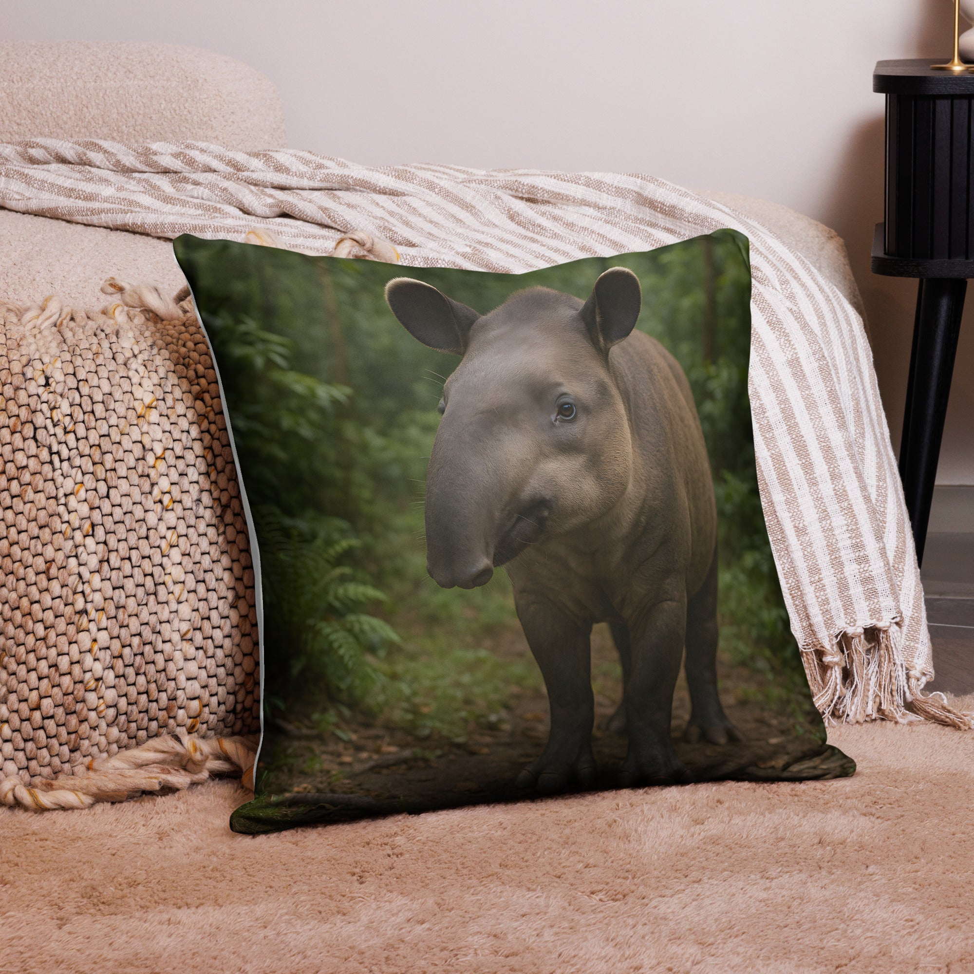 „Verdeckter Reißverschluss eines Tapir-Kissenbezugs“