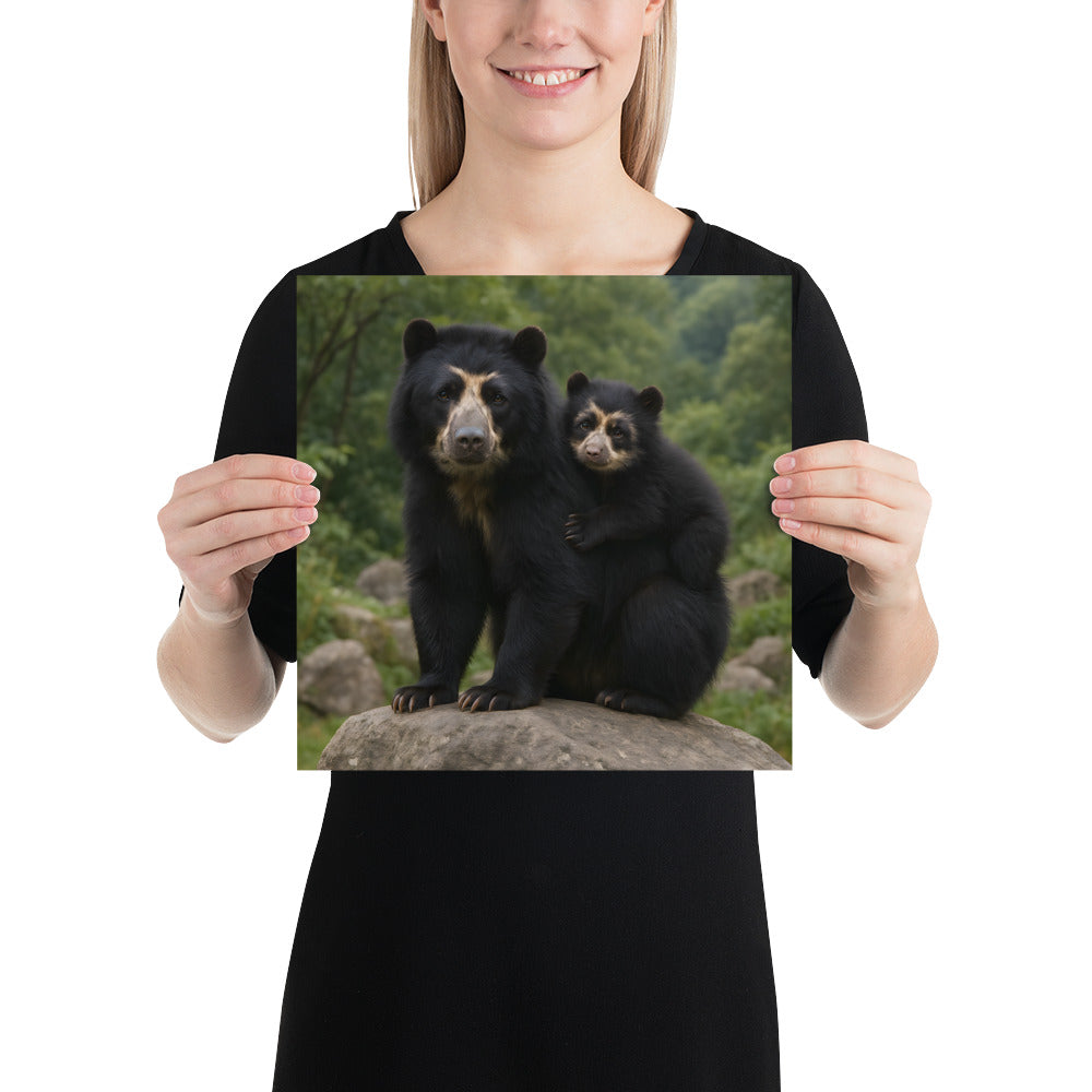 Wanddekoration Brillenbär – matte Oberfläche, kräftige Farben