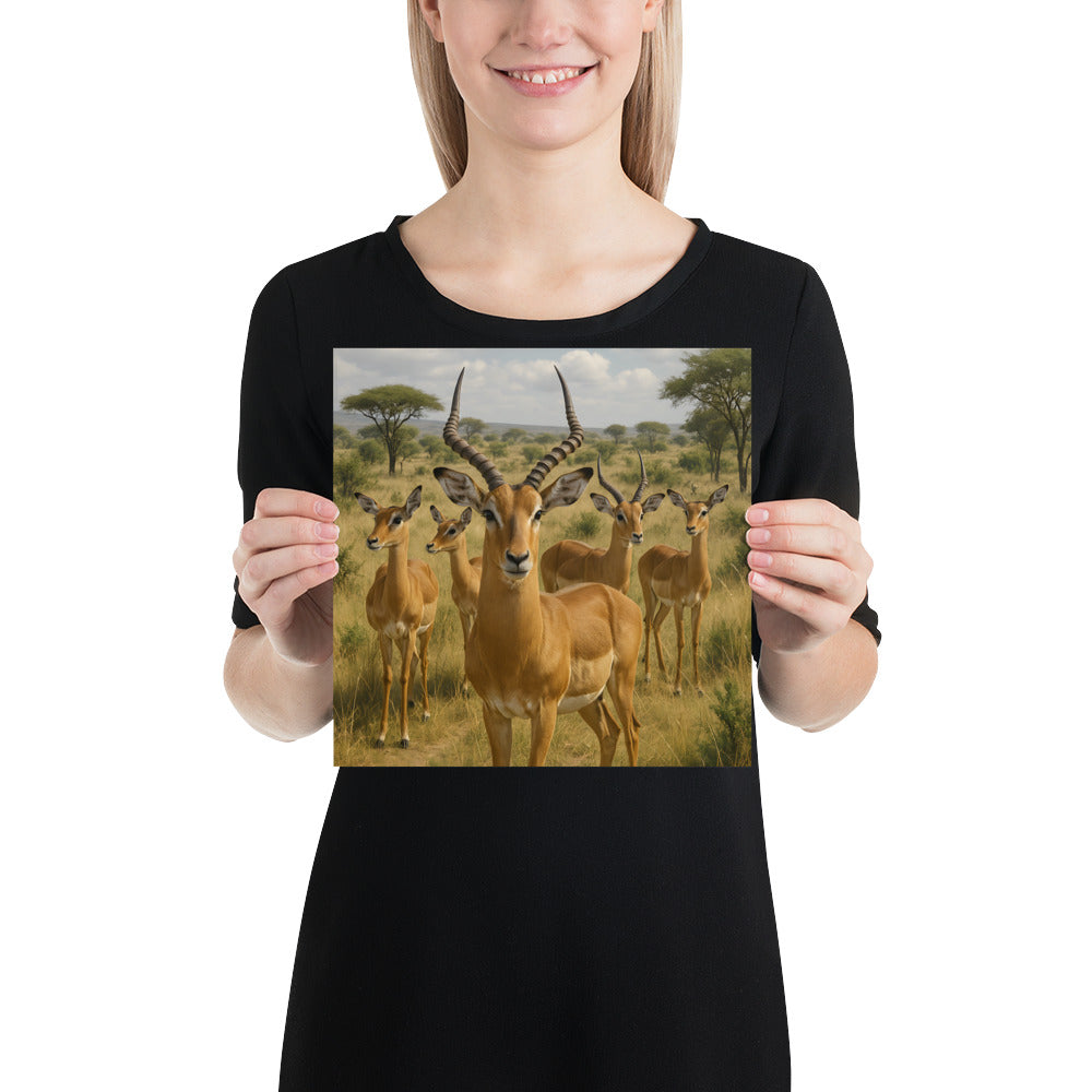 Wanddekoration mit Impala-Motiv – naturgetreuer Tierdruck