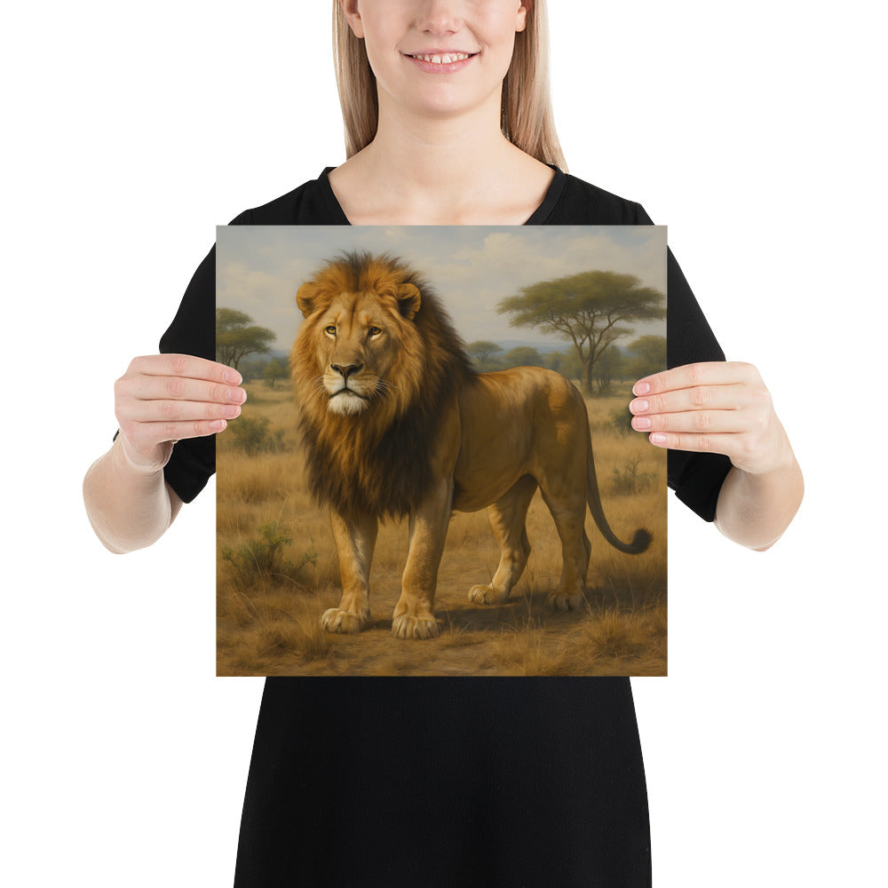 Wanddekoration mit Löwenmotiv – edles Wildlife Poster