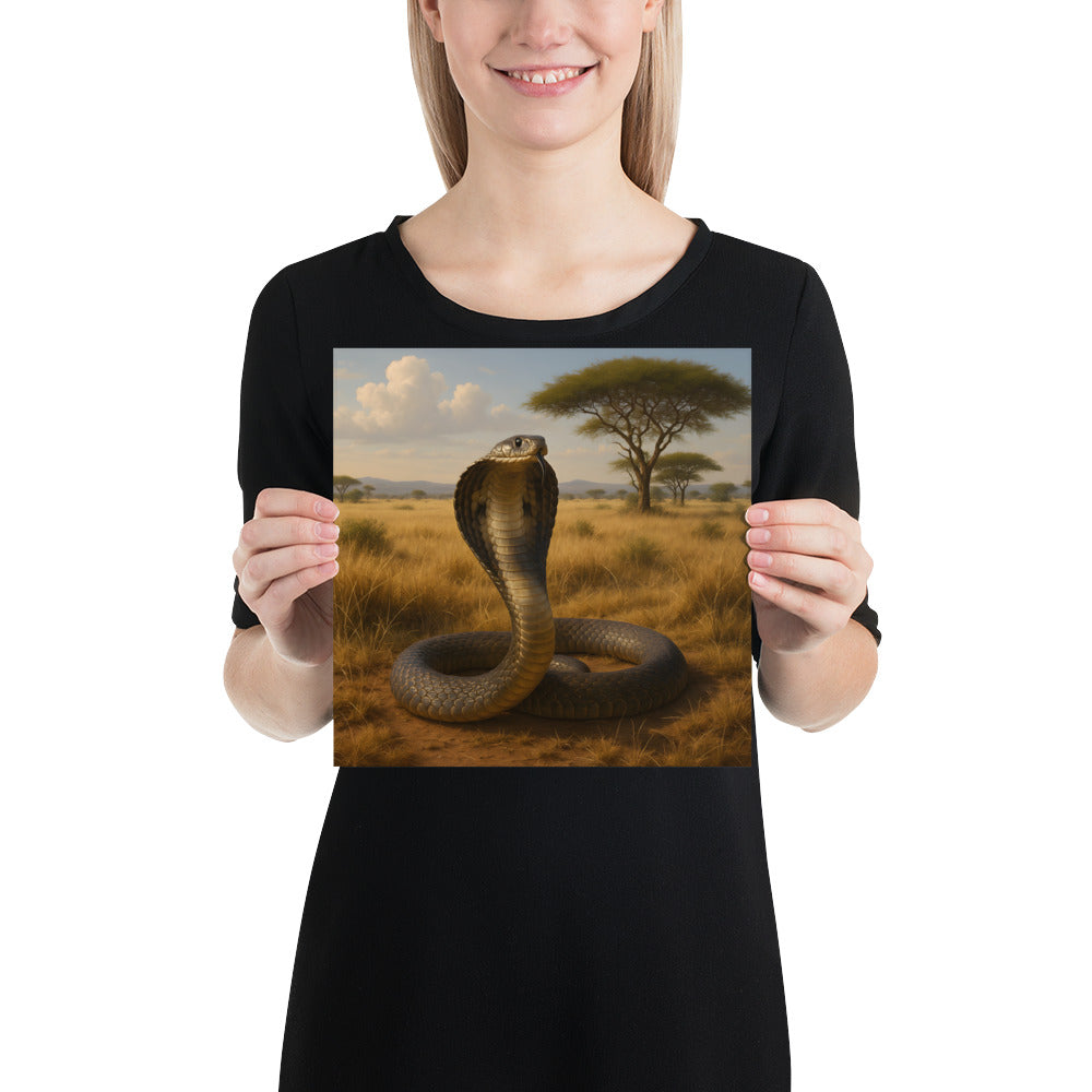 Wandkunst Kobra – Elegantes Schlangenmotiv in kräftigen Farben