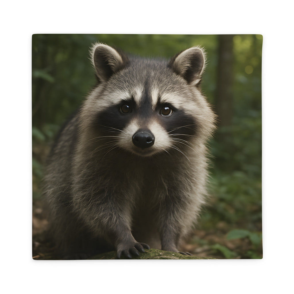 Waschbär Kissenbezug Vorderseite – hochwertiger Polyesterbezug