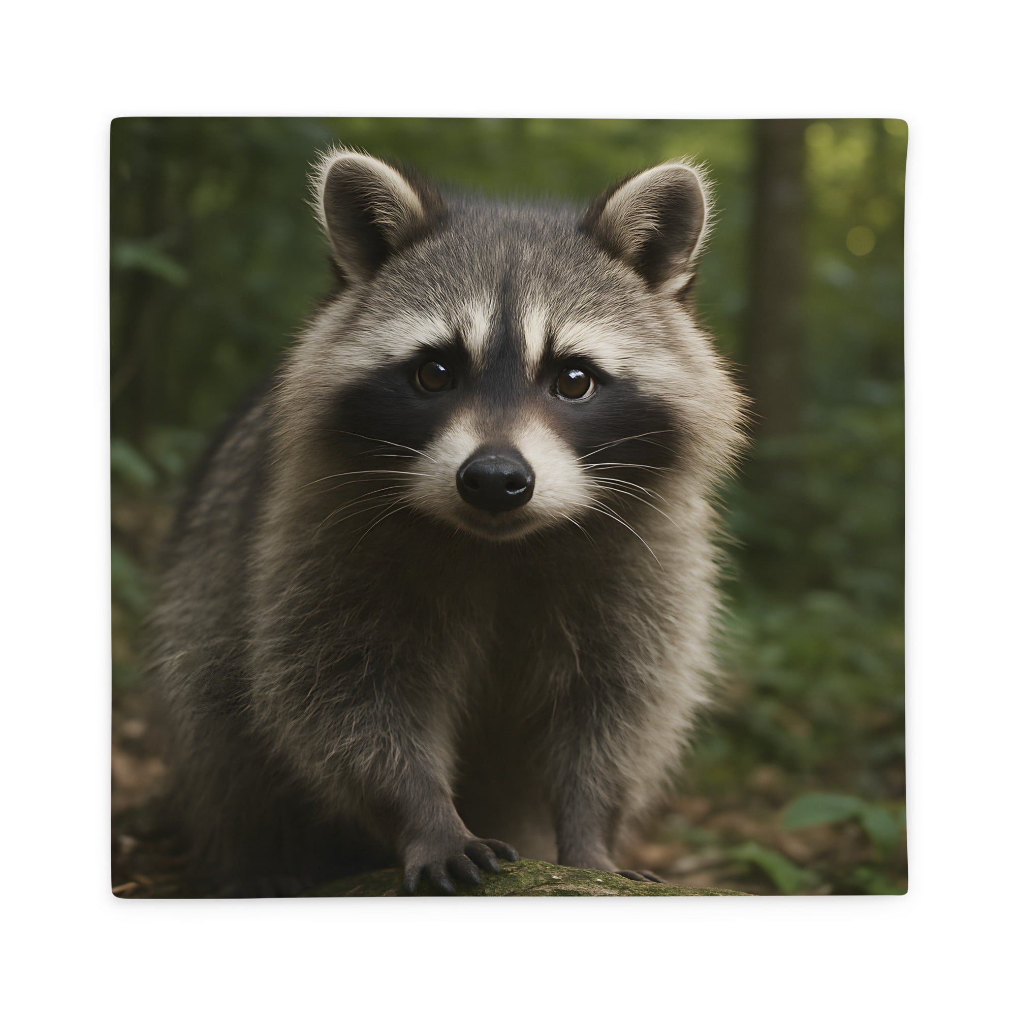 Waschbär Kissenbezug Vorderseite – hochwertiger Polyesterbezug