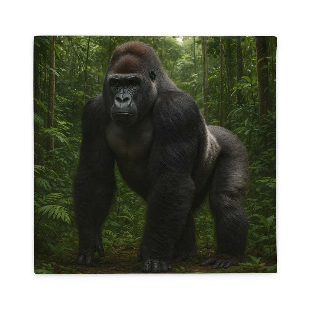 Waschbarer Kissenbezug mit Gorilla-Motiv – 100 % Polyester