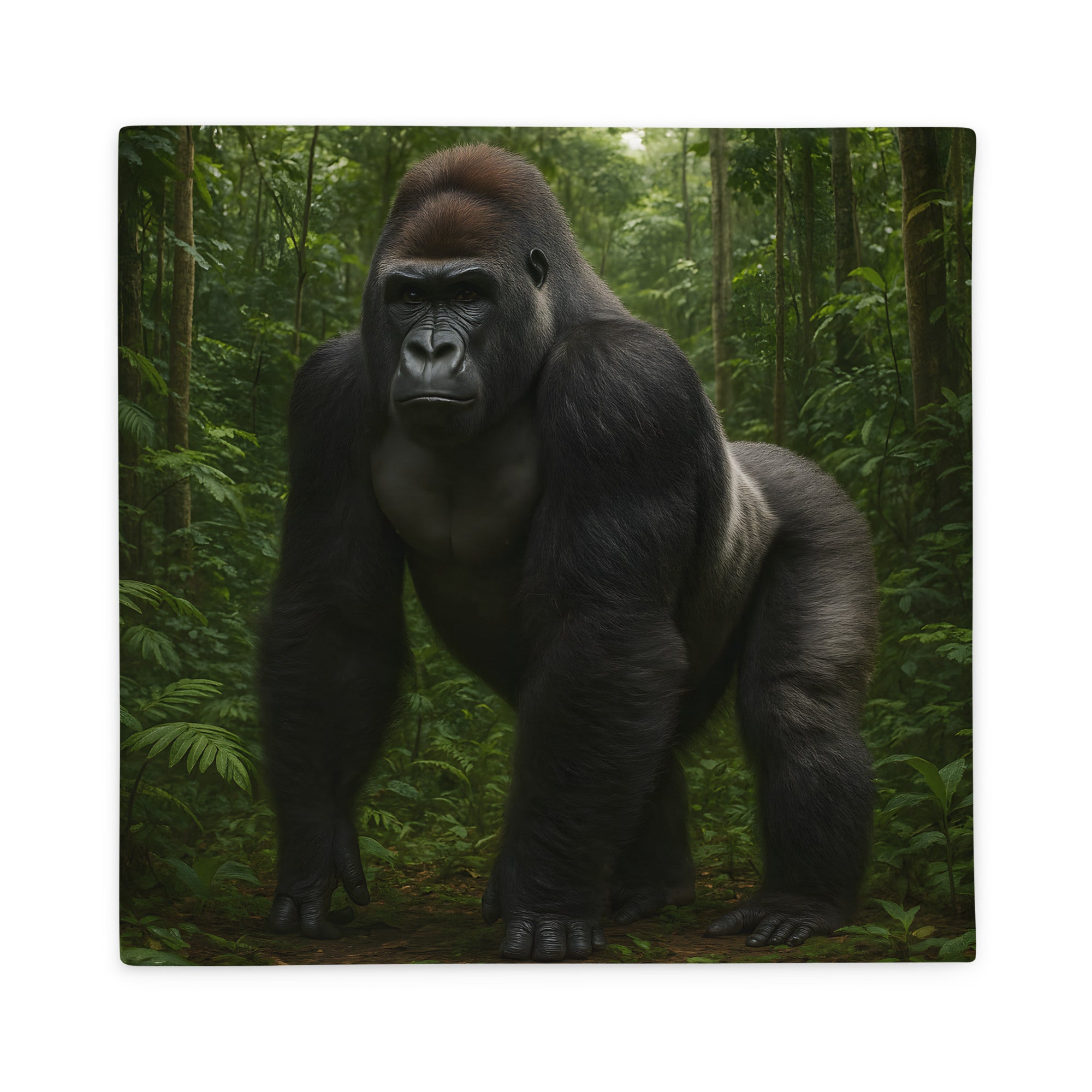 Waschbarer Kissenbezug mit Gorilla-Motiv – 100 % Polyester