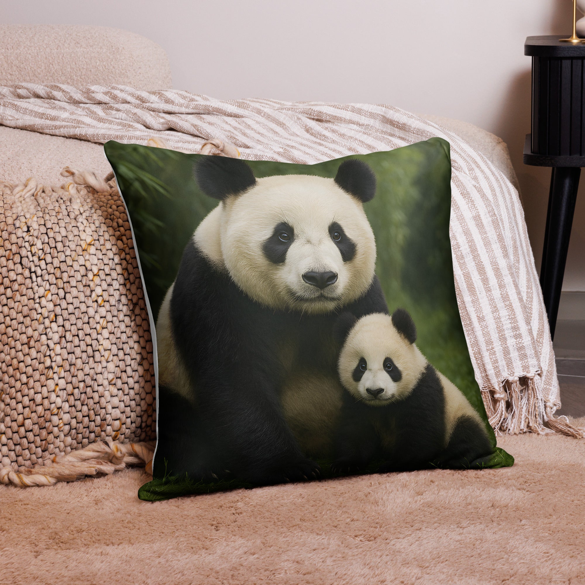 Waschbarer Panda Kissenbezug auf einem Sofa dekoriert