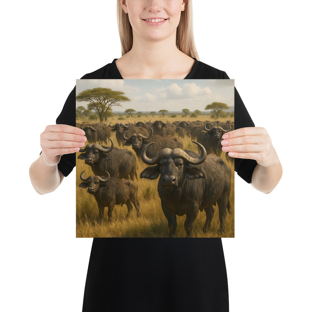 Wasserbüffel Poster – hochwertiger Kunstdruck auf Premiumpapier