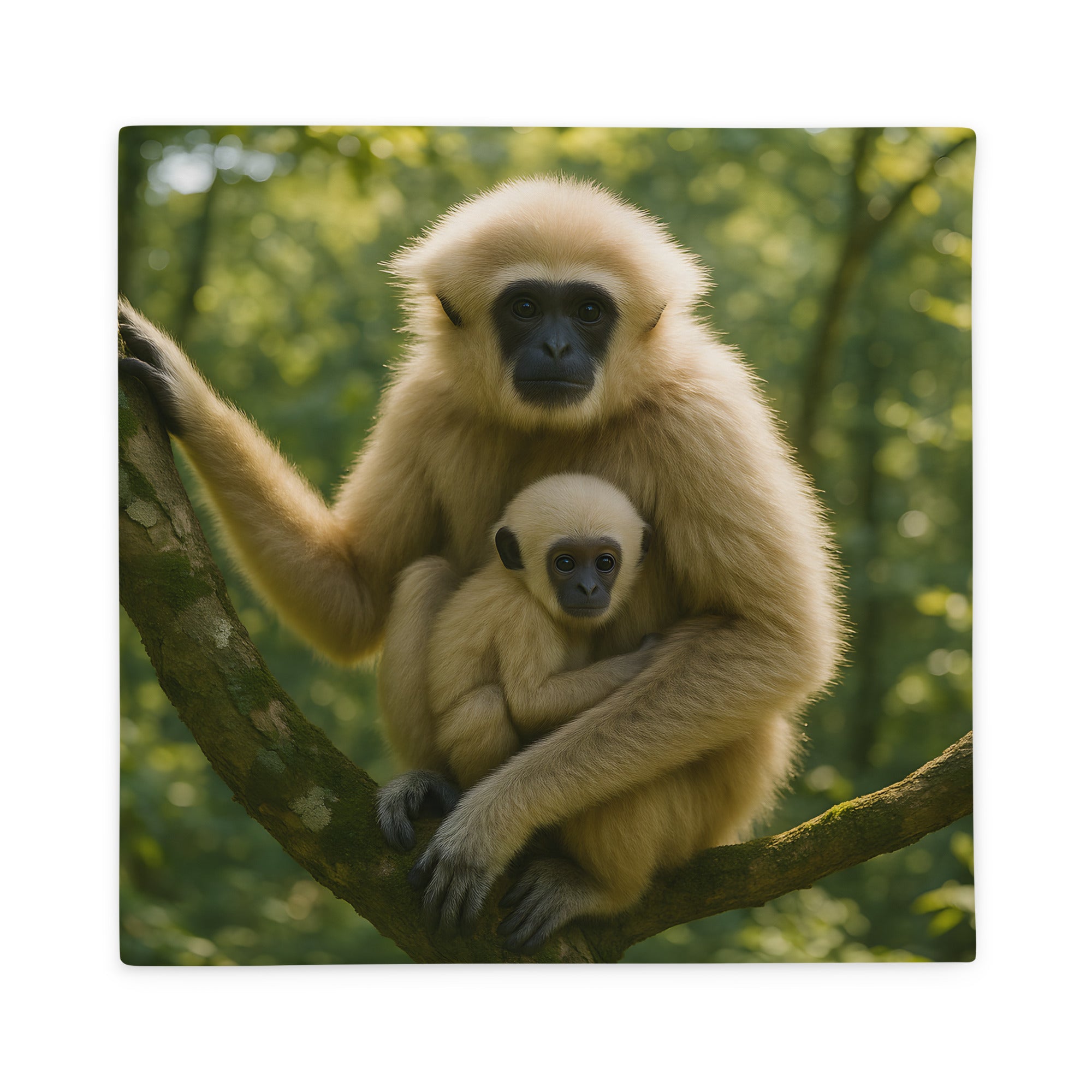 Weicher Polyester-Kissenbezug mit Gibbon-Design