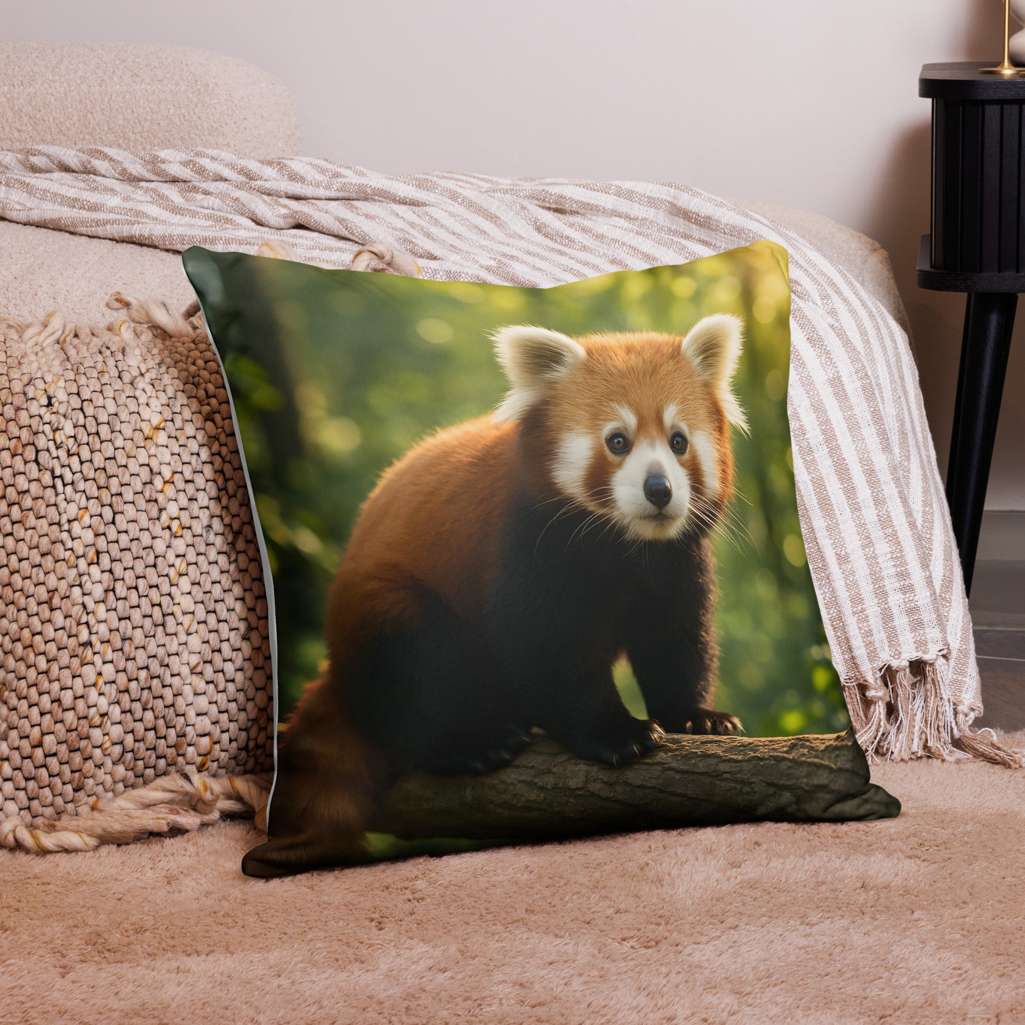 Weicher Polyester Kissenbezug Roter Panda – Detailansicht