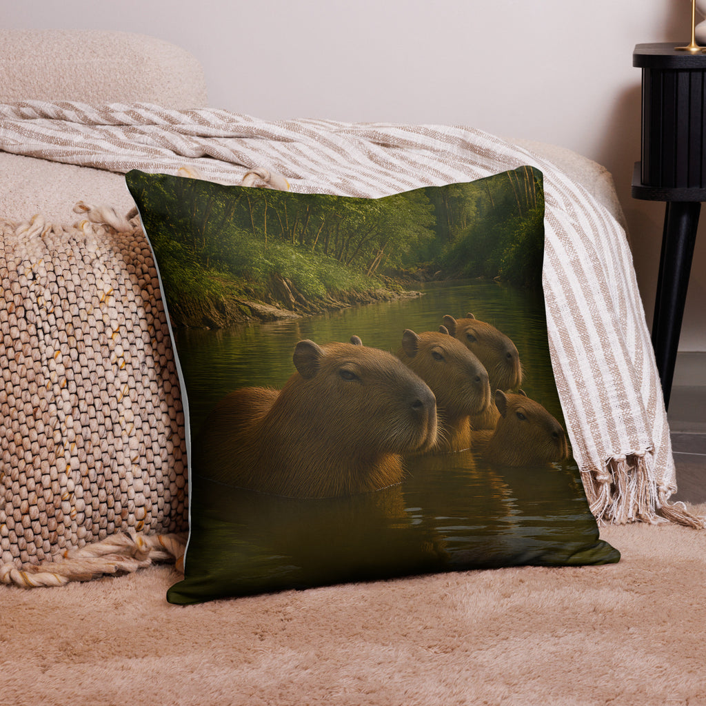 Weicher Polyester Kissenbezug mit Capybara Illustration
