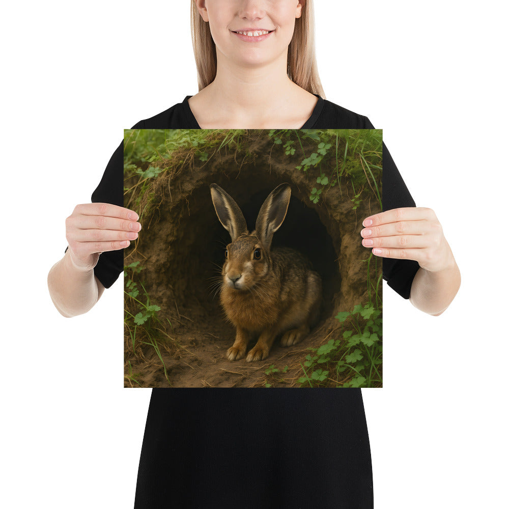 Wildlife Kunstwerk eines Feldhasen als Wanddeko