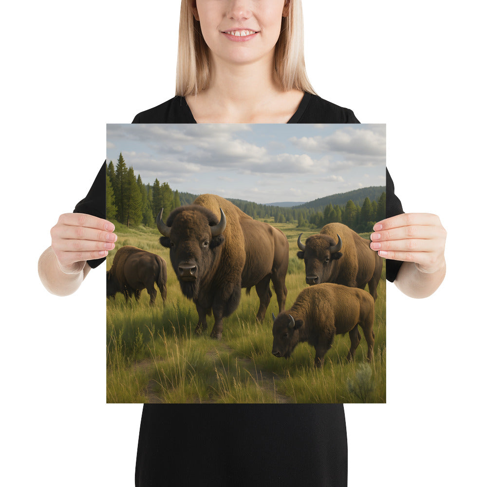 Wildlife Motiv – Bison im Profil als hochwertiges Poster