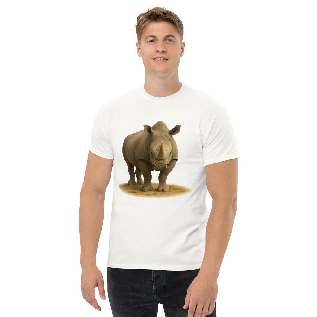 Wildlife T-Shirt mit starkem Nashorn-Illustrationsdruck