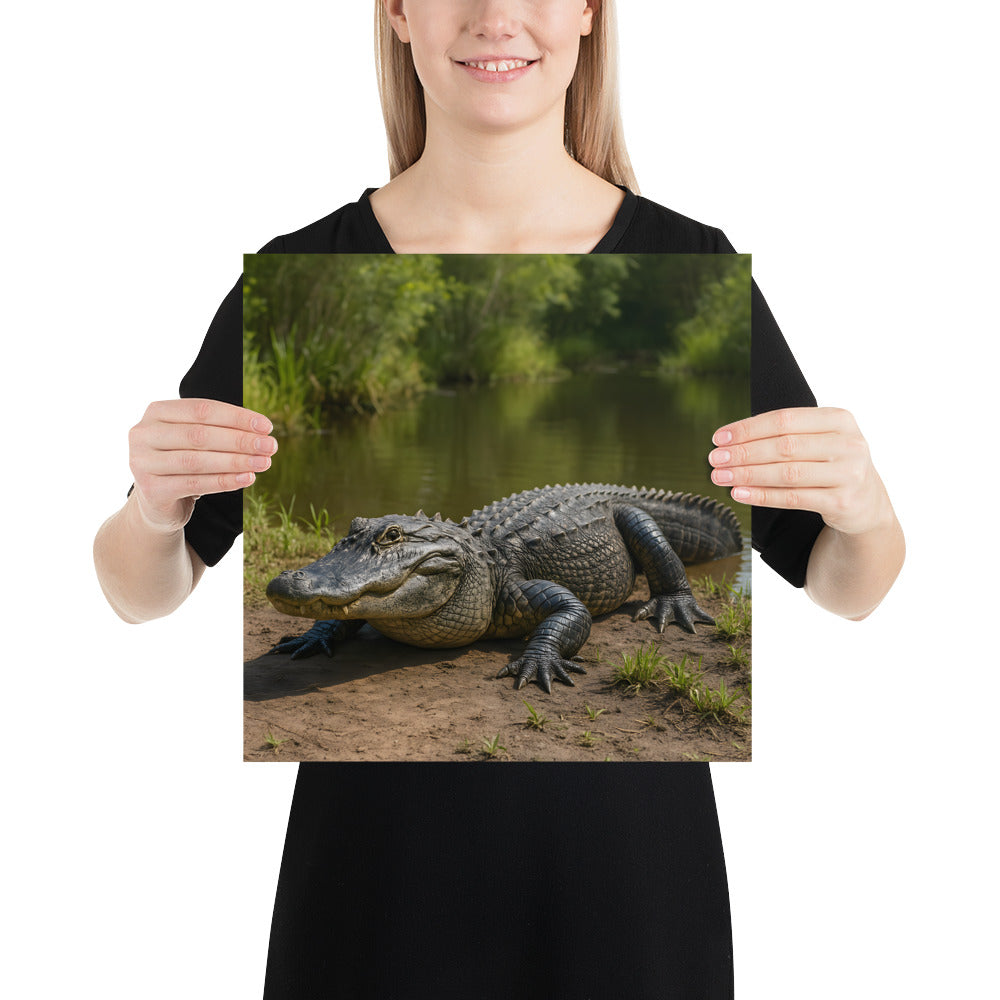 „Wildtier-Illustration eines Alligators auf Premiumpapier“
