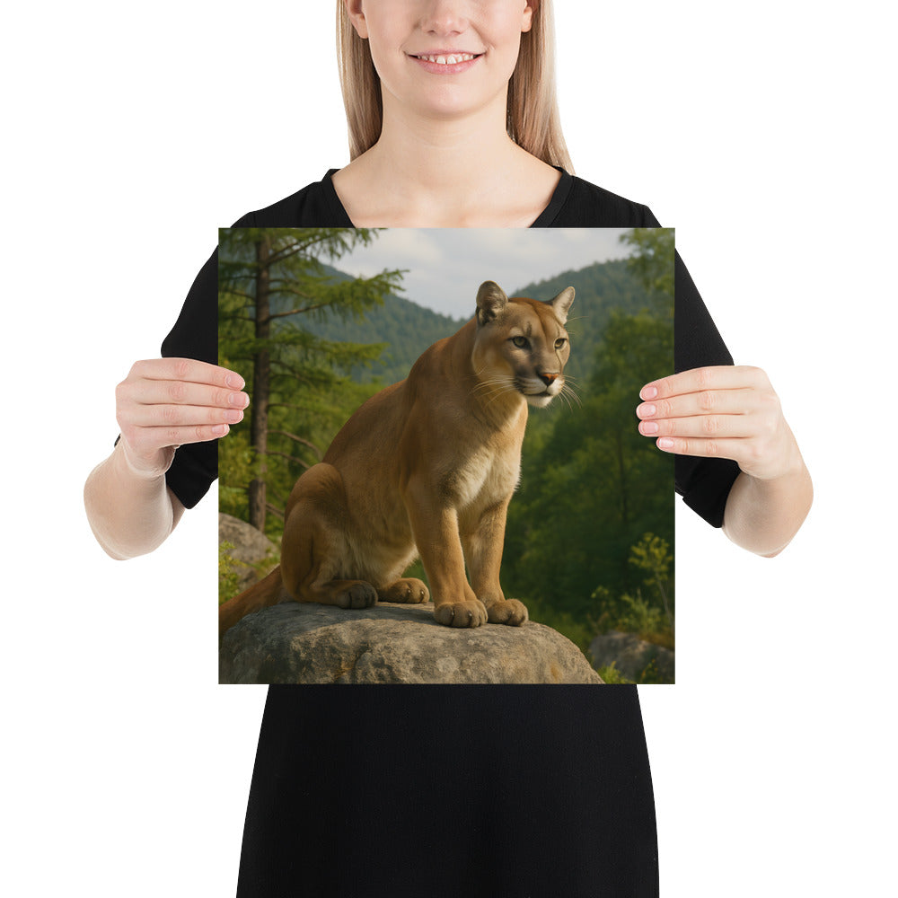 Wildtier-Illustration eines Pumas auf Premium-Papier
