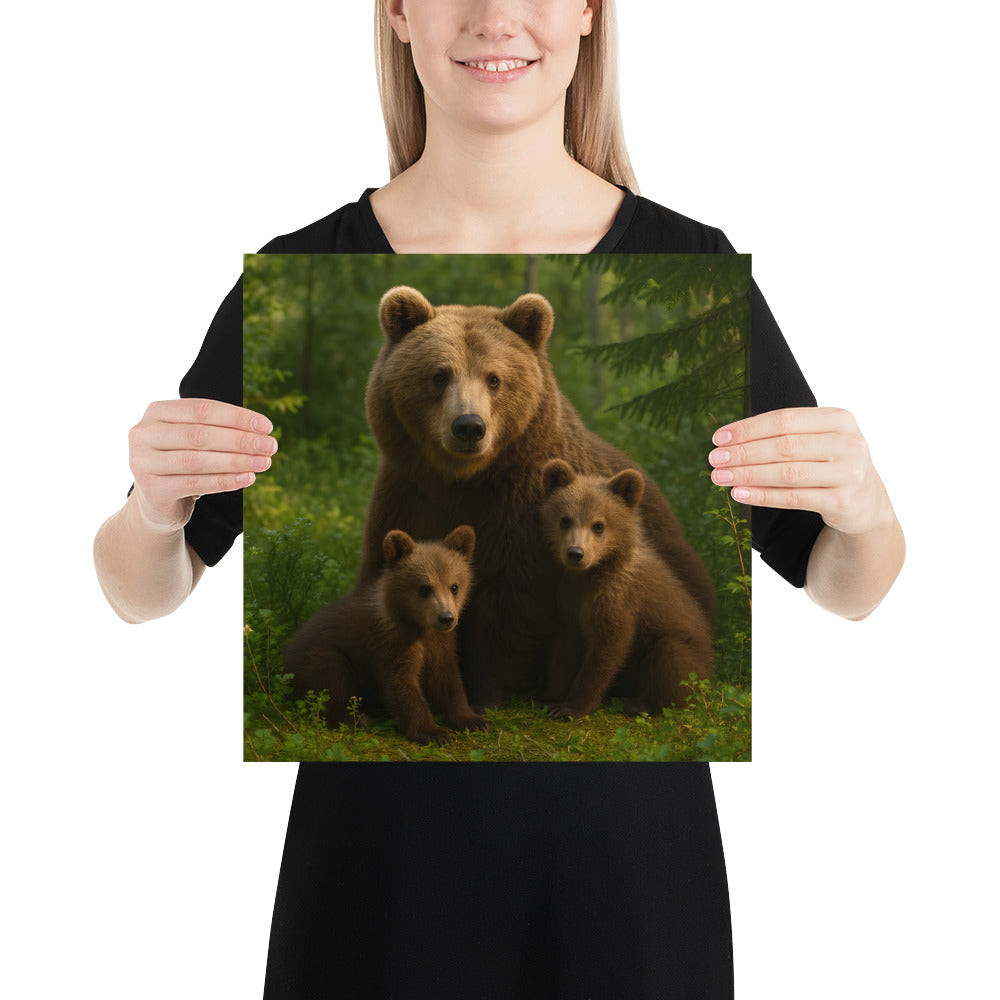 "Wildtier Poster Braunbär für Wohnzimmer oder Büro"