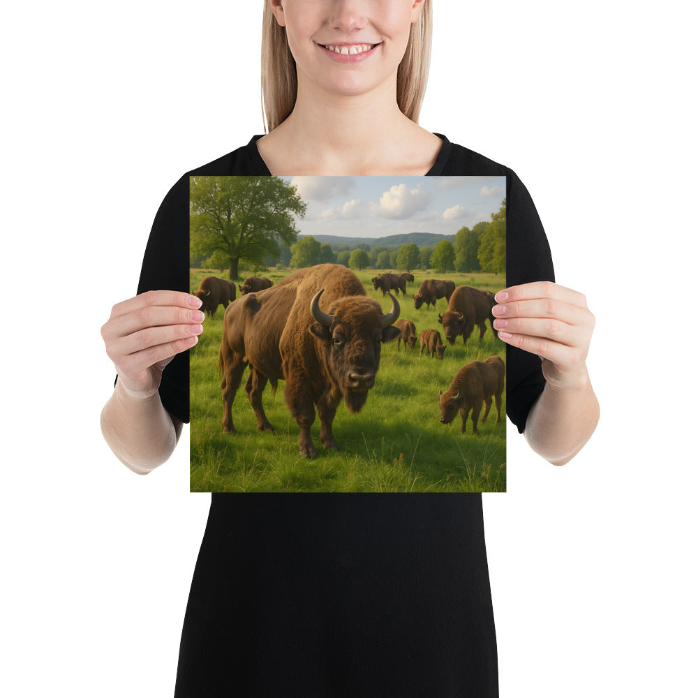 „Wisent in natürlicher Umgebung – Wildlife Poster in brillanter Farbqualität“