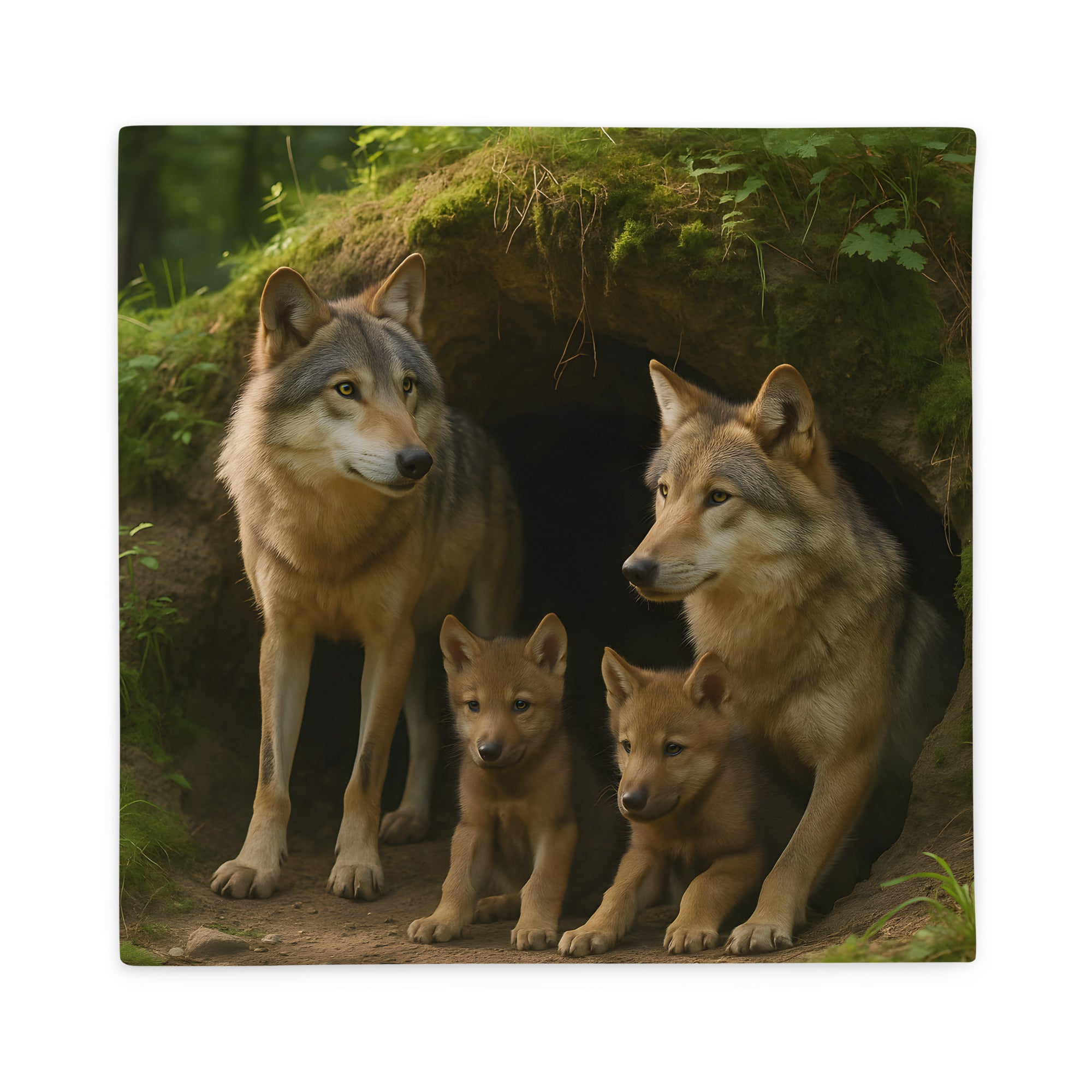Wolf-Kissenbezug aus Polyester mit naturgetreuem Wolfsmotiv