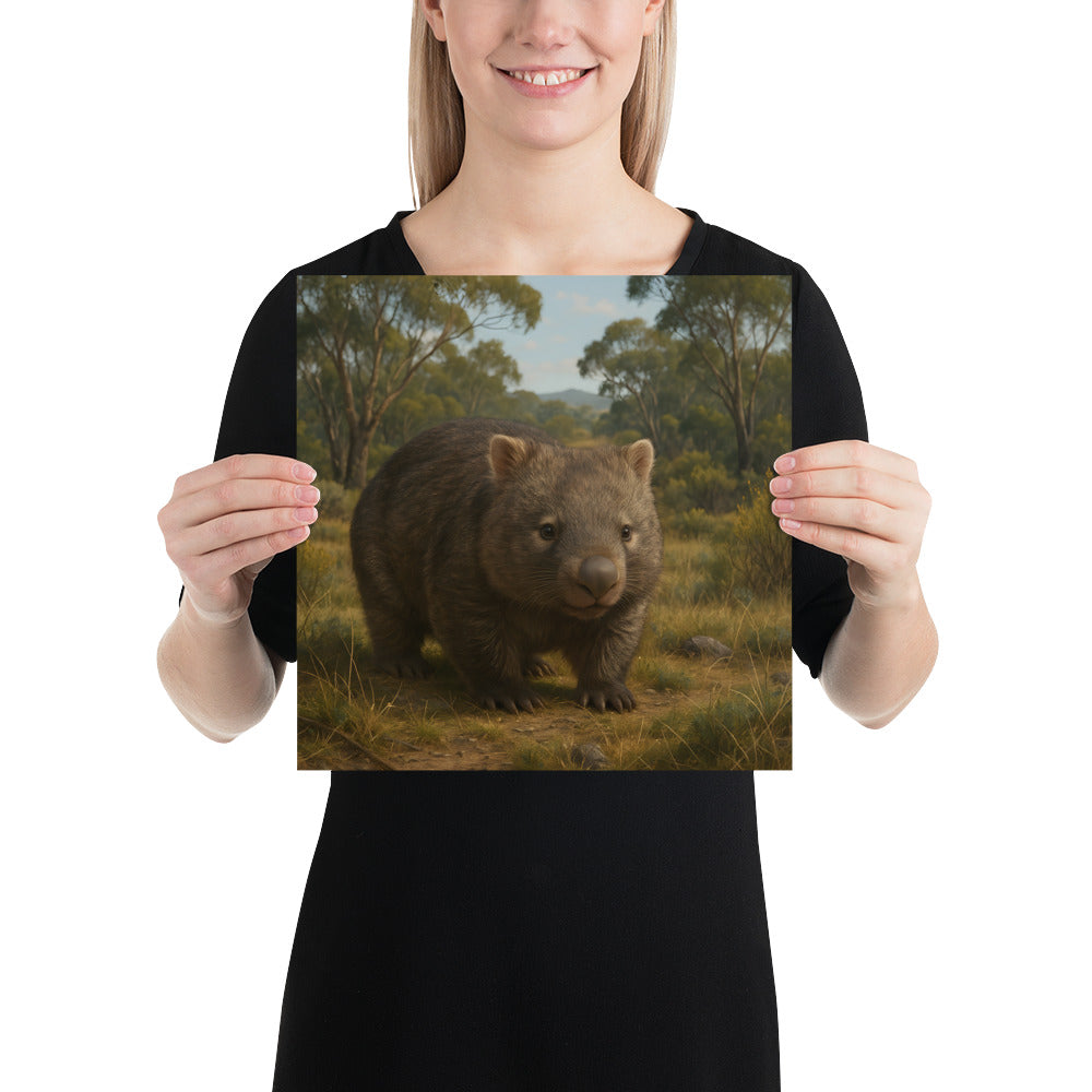 Wombat Illustration Poster mit hoher ISO-Helligkeit und klaren Farben