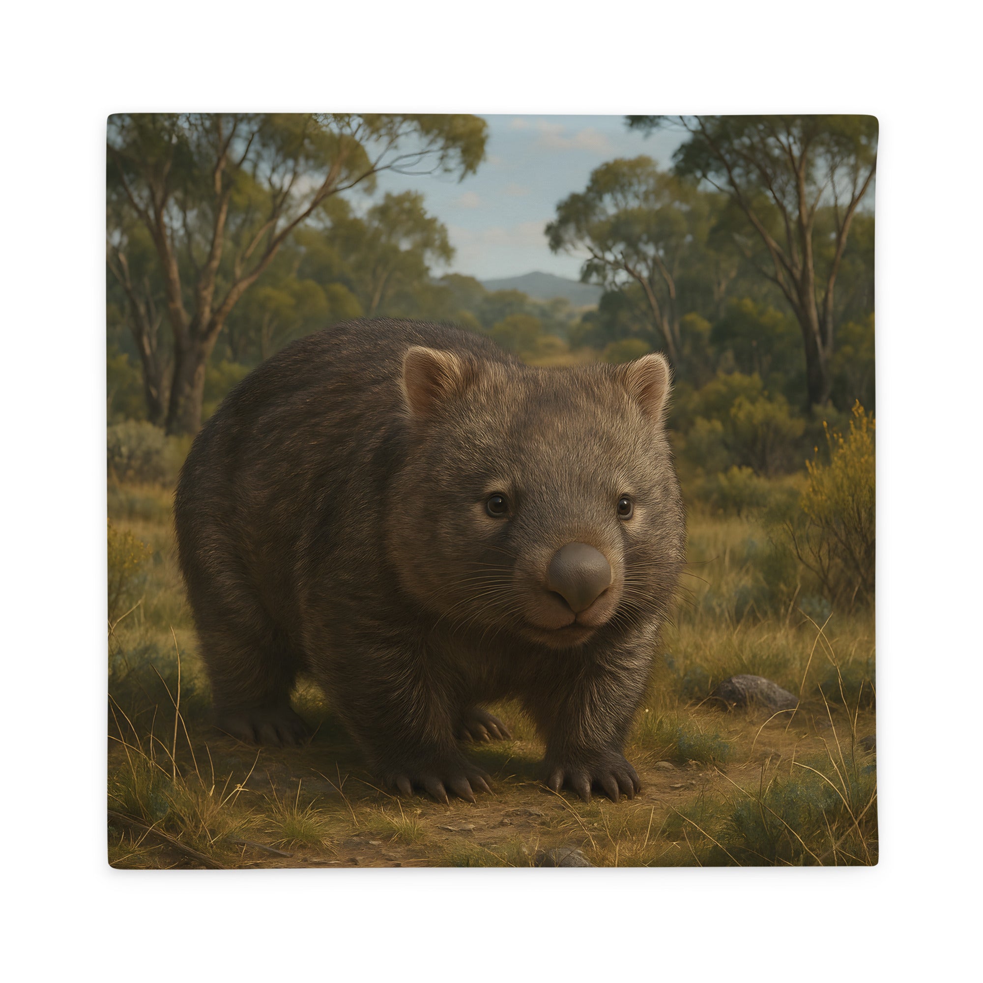 Wombat Kissenbezug aus Polyester mit süßem Tiermotiv – frontal