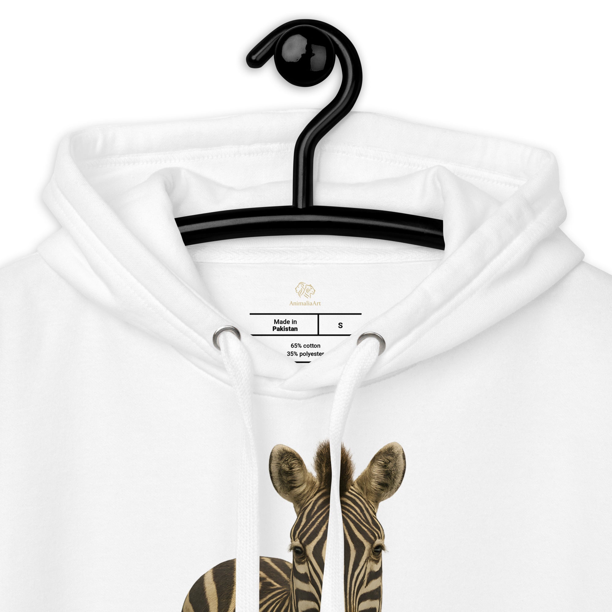 Zebra Hoodie sorgfältig gefaltet für Produktpräsentation