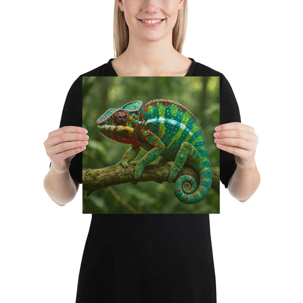 Chamäleon Wandkunst im Naturdesign – detailreicher Druck für moderne Wohnräume