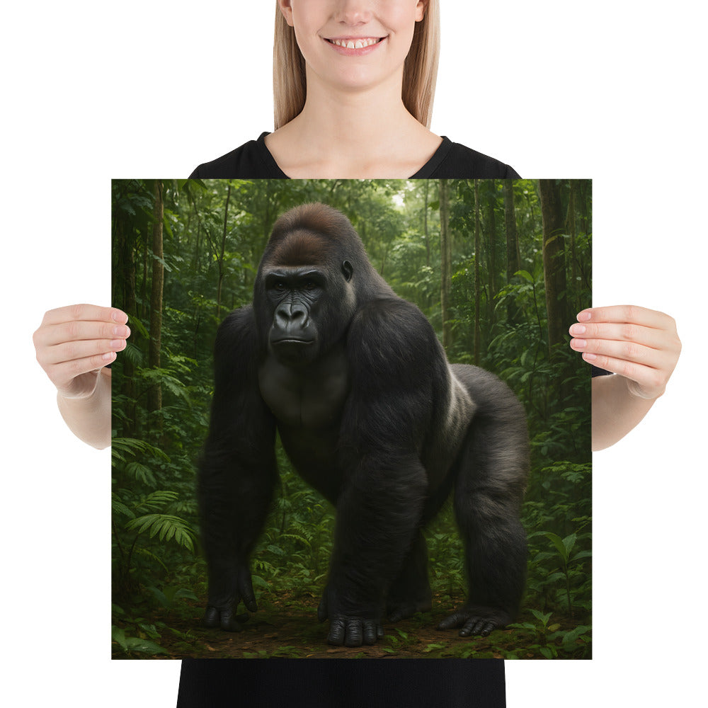 Nahaufnahme Gorilla Kunstdruck – japanisches Papier mit 94 % Lichtundurchlässigkeit