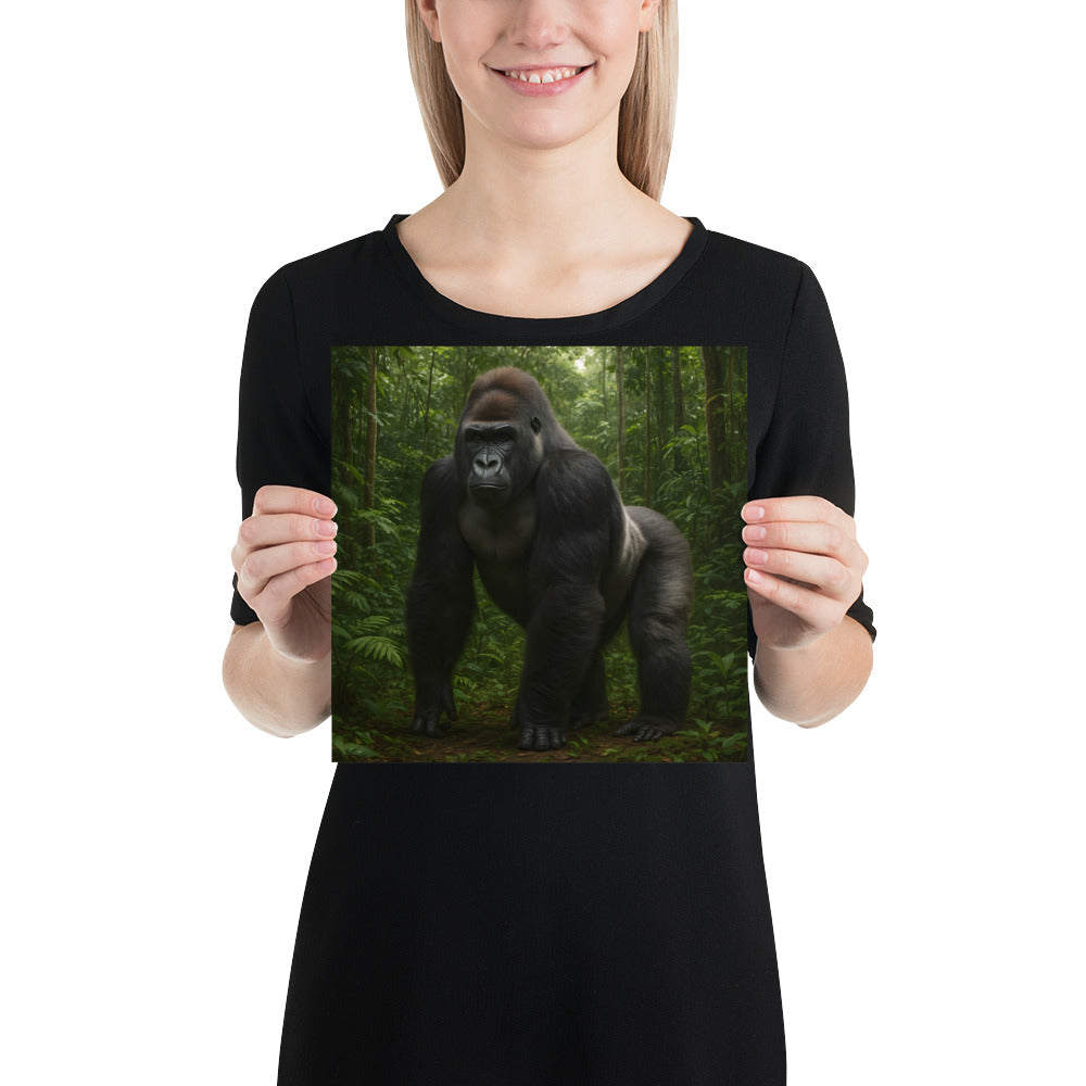Gorilla Poster als Wanddekoration im modernen Wohnzimmer